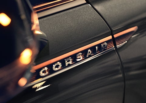The stylish chrome badge reading “CORSAIR” is shown on the exterior of the vehicle. | Libertyville Lincoln Sales, Inc. in Libertyville IL