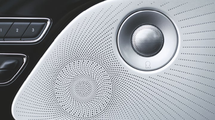 A stylish speaker cover of a 2024 Lincoln Aviator® SUV is shown | Libertyville Lincoln Sales, Inc. in Libertyville IL